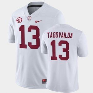 Men's Tua Tagovailoa White Alabama Crimson Tide #13 College Football Away Game Jersey 632621-765