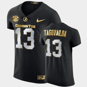 Men's Tua Tagovailoa Black Alabama Crimson Tide #13 Golden Edition 2020-21 Authentic Jerseys 301473-129