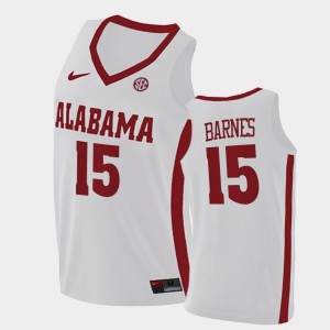 Men's Tyler Barnes White Alabama Crimson Tide #15 College Basketball 2021 Swingman Jerseys 868766-573