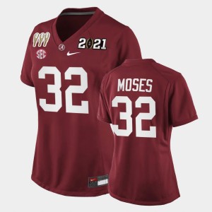 Women's Dylan Moses Crimson Alabama Crimson Tide #32 3X CFP National Championship Special Edition Jerseys 226855-588