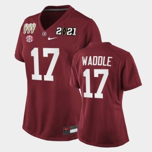 Women's Jaylen Waddle Crimson Alabama Crimson Tide #17 3X CFP National Championship Special Edition Jerseys 863701-614