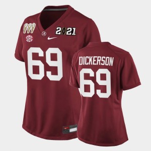 Women's Landon Dickerson Crimson Alabama Crimson Tide #69 3X CFP National Championship Special Edition Jersey 149651-513