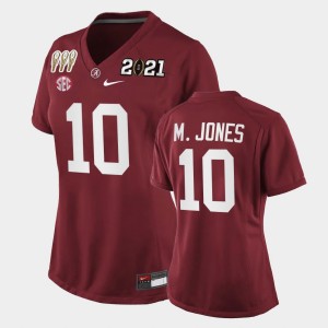 Women's Mac Jones Crimson Alabama Crimson Tide #10 3X CFP National Championship Special Edition Jersey 204713-736