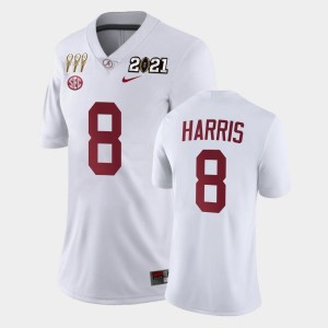 Women's Christian Harris White Alabama Crimson Tide #8 3X CFP National Championship Limited Jersey 471537-968