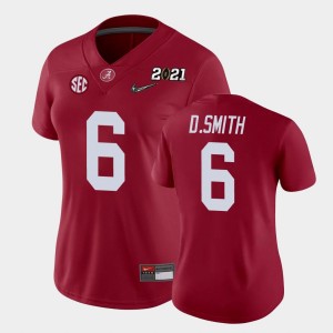 Women's DeVonta Smith Crimson Alabama Crimson Tide #6 2021 National Championship College Football Jerseys 719536-631