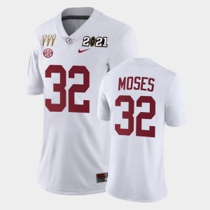 Women's Dylan Moses White Alabama Crimson Tide #32 3X CFP National Championship Limited Jersey 897067-485