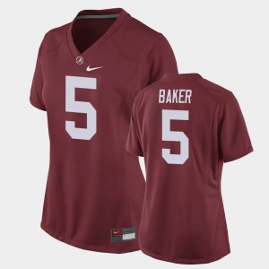 Women's Javon Baker Crimson Alabama Crimson Tide #5 Game Replica Football Jerseys 380450-689