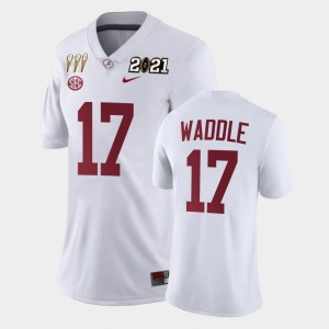 Women's Jaylen Waddle White Alabama Crimson Tide #17 3X CFP National Championship Limited Jersey 386740-305