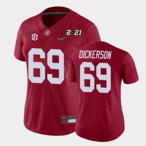 Women's Landon Dickerson Crimson Alabama Crimson Tide #69 2021 National Championship College Football Jersey 117929-774