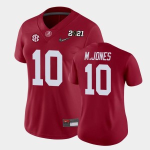 Women's Mac Jones Crimson Alabama Crimson Tide #10 2021 National Championship College Football Jersey 761949-366
