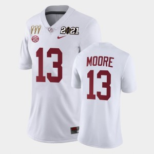 Women's Malachi Moore White Alabama Crimson Tide #13 3X CFP National Championship Limited Jerseys 413543-830