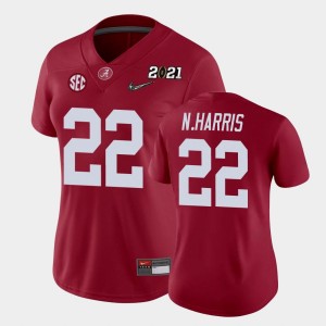 Women's Najee Harris Crimson Alabama Crimson Tide #22 2021 National Championship College Football Jerseys 427519-254