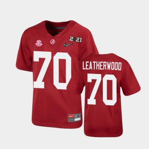 Youth Alex Leatherwood Crimson Alabama Crimson Tide #70 2021 National Championship High School Jerseys 243703-738