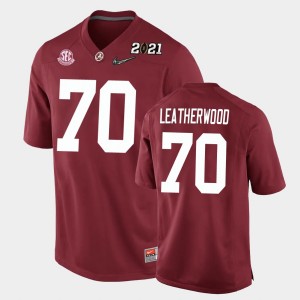 Youth Alex Leatherwood Crimson Alabama Crimson Tide #70 2021 National Championship Replica Jersey 160653-296