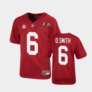 Youth DeVonta Smith Crimson Alabama Crimson Tide #6 2021 National Championship NCAA Jersey 895064-321