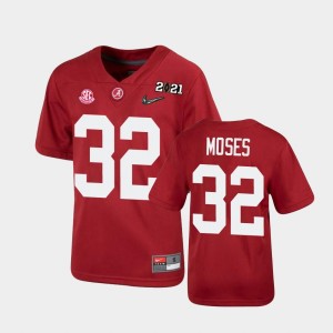 Youth Dylan Moses Crimson Alabama Crimson Tide #32 2021 National Championship University Jersey 653614-619