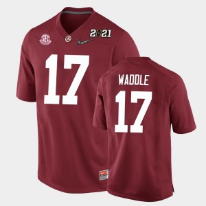 Youth Jaylen Waddle Crimson Alabama Crimson Tide #17 2021 National Championship Replica Jerseys 209667-668