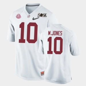 Youth Mac Jones White Alabama Crimson Tide #10 2021 National Championship Replica Jersey 178561-454
