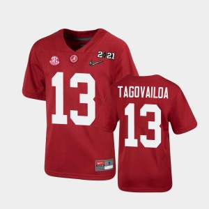 Youth Tua Tagovailoa Crimson Alabama Crimson Tide #13 2021 National Championship Player Jersey 280249-455