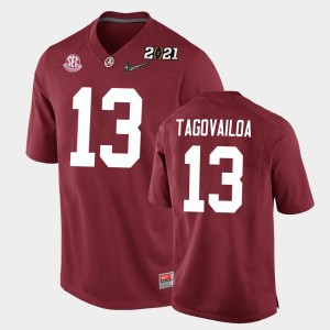 Youth Tua Tagovailoa Crimson Alabama Crimson Tide #13 2021 National Championship Replica Jerseys 276698-605